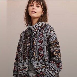 Anthropologie Aldomartins Barcelona Alpaca Wool Blend Sweater Coat Jacket Multi